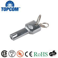 TP-301K Key Sahpe 1 LED lampe à clé en métal avec mousqueton / 1 LED Mini Keyring Torch